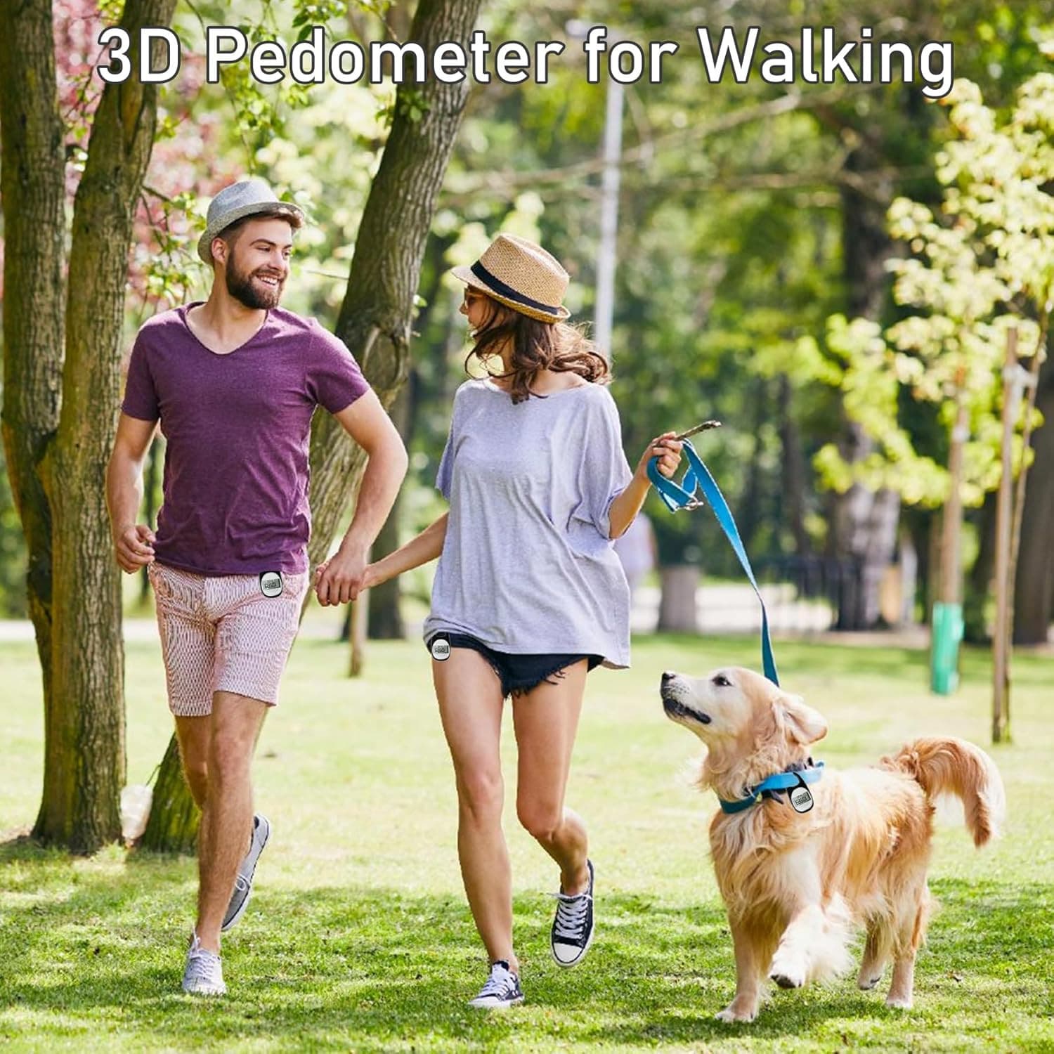 3D Pedometer with Carabiner, Accurate Step Tracker, Step Counter, Distance Track 3