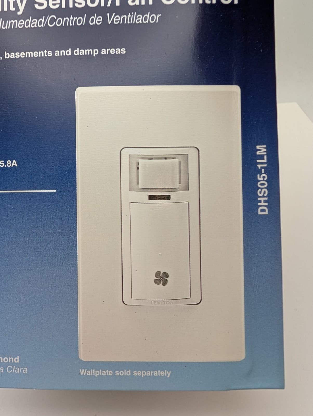 Leviton Decora In-Wall Humidity Sensor Fan Control Switch White - DHS05-1LM 2