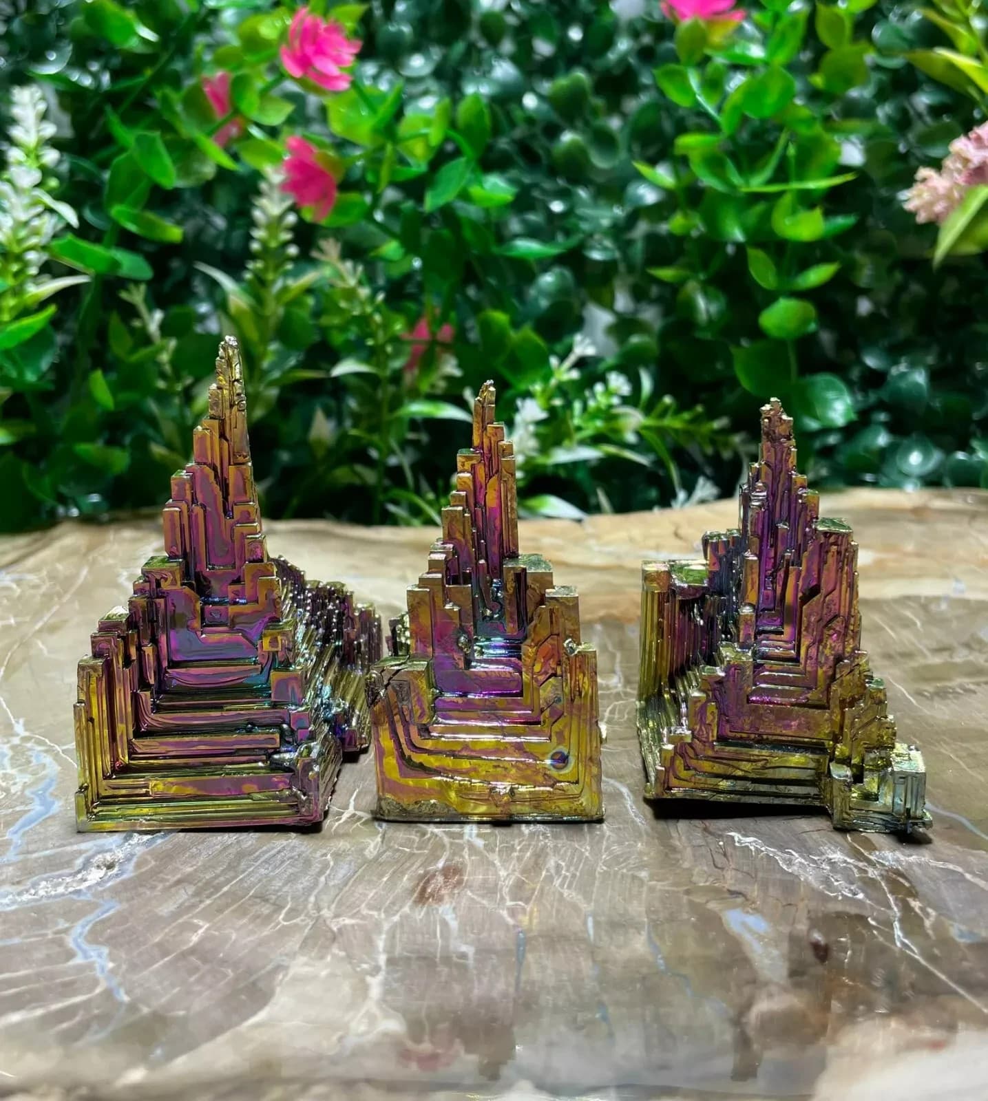 80-100g Aura Rainbow Titanium Bismuth Quartz Crystal Mineral Specimens Decor 3