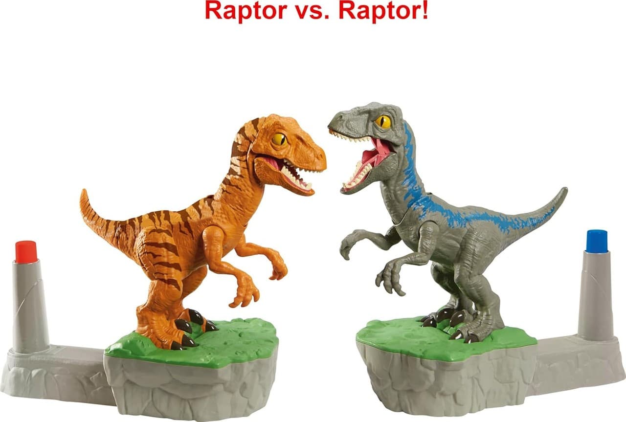 Rock 'Em Sock 'Em Robots Blue vs Atrociraptor Jurassic World Dominion Game 6