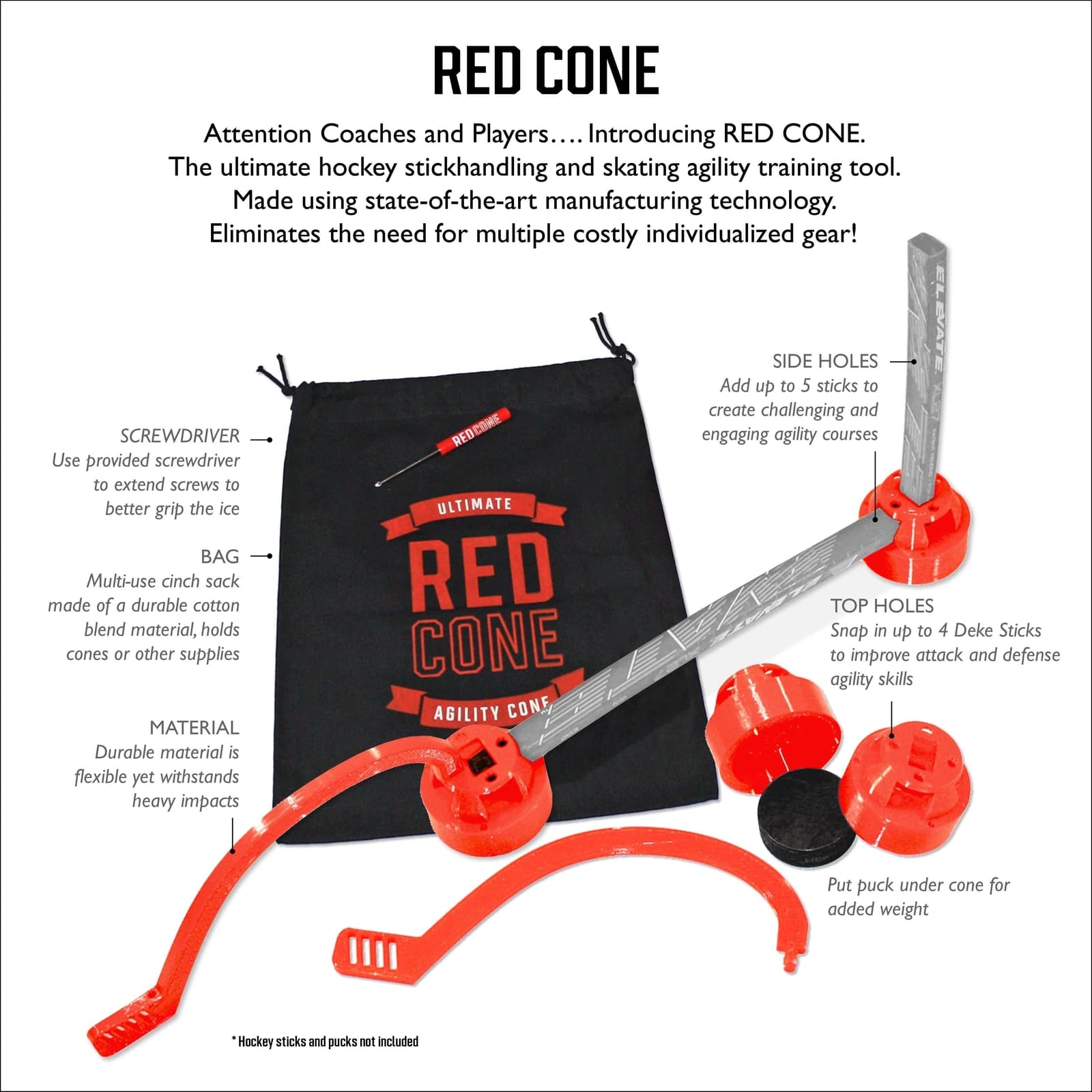 RED Cone Ultimate Hockey Cone Training System 5