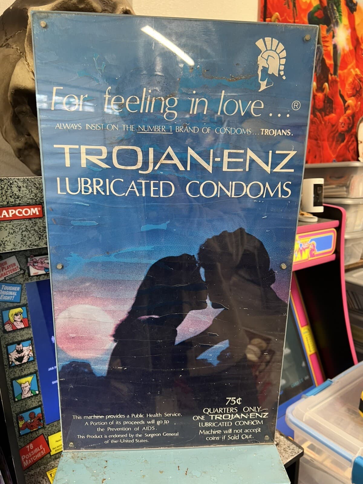 Vintage 1980s Trojan ENZ Condom Vending Machine - Old Rusty Weathered READ! 6