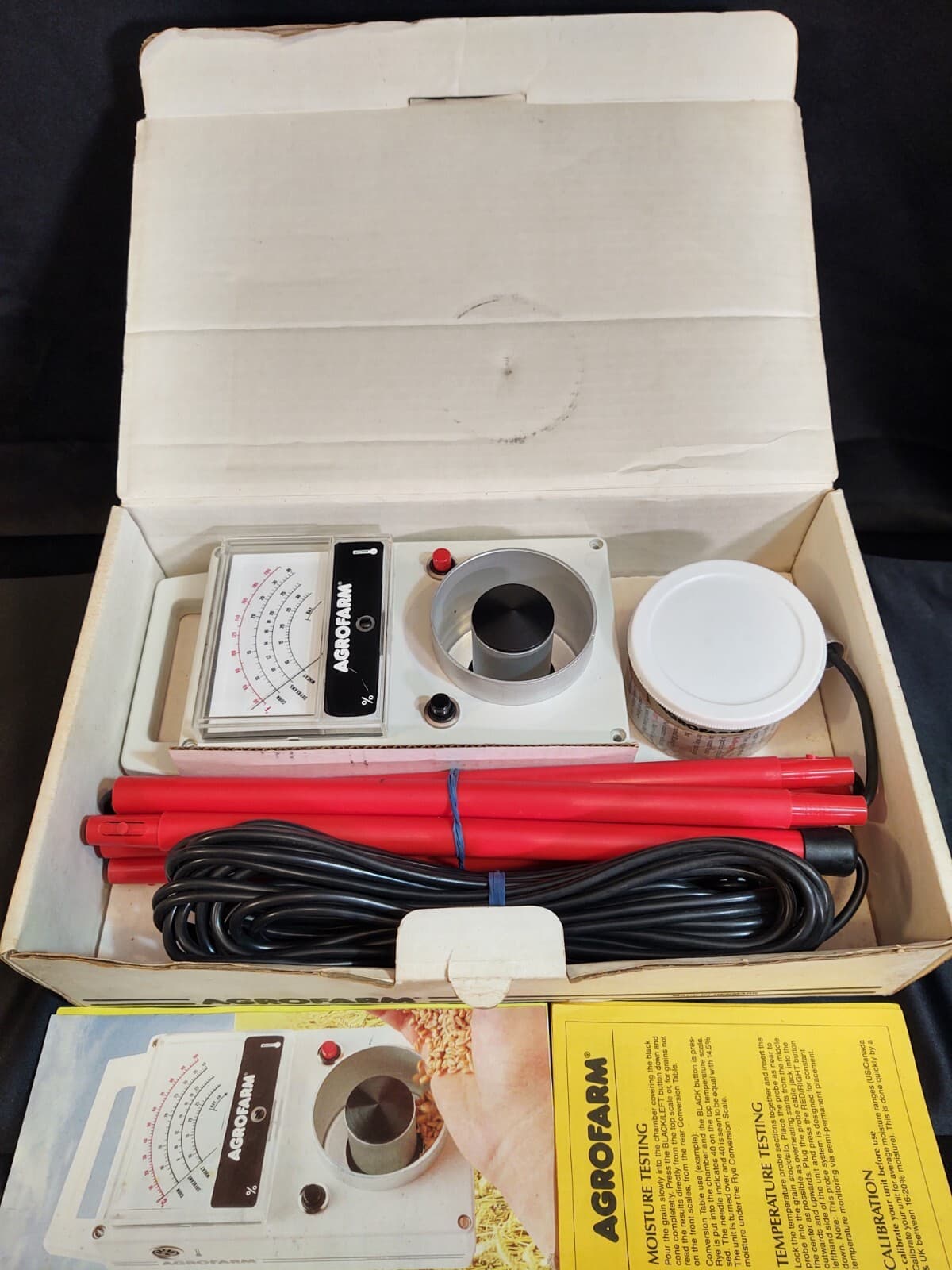 Agrofarm Grain Moisture Temp Tester DK-6064 Jordrup COMPLETE Tested & WORKS! Bin