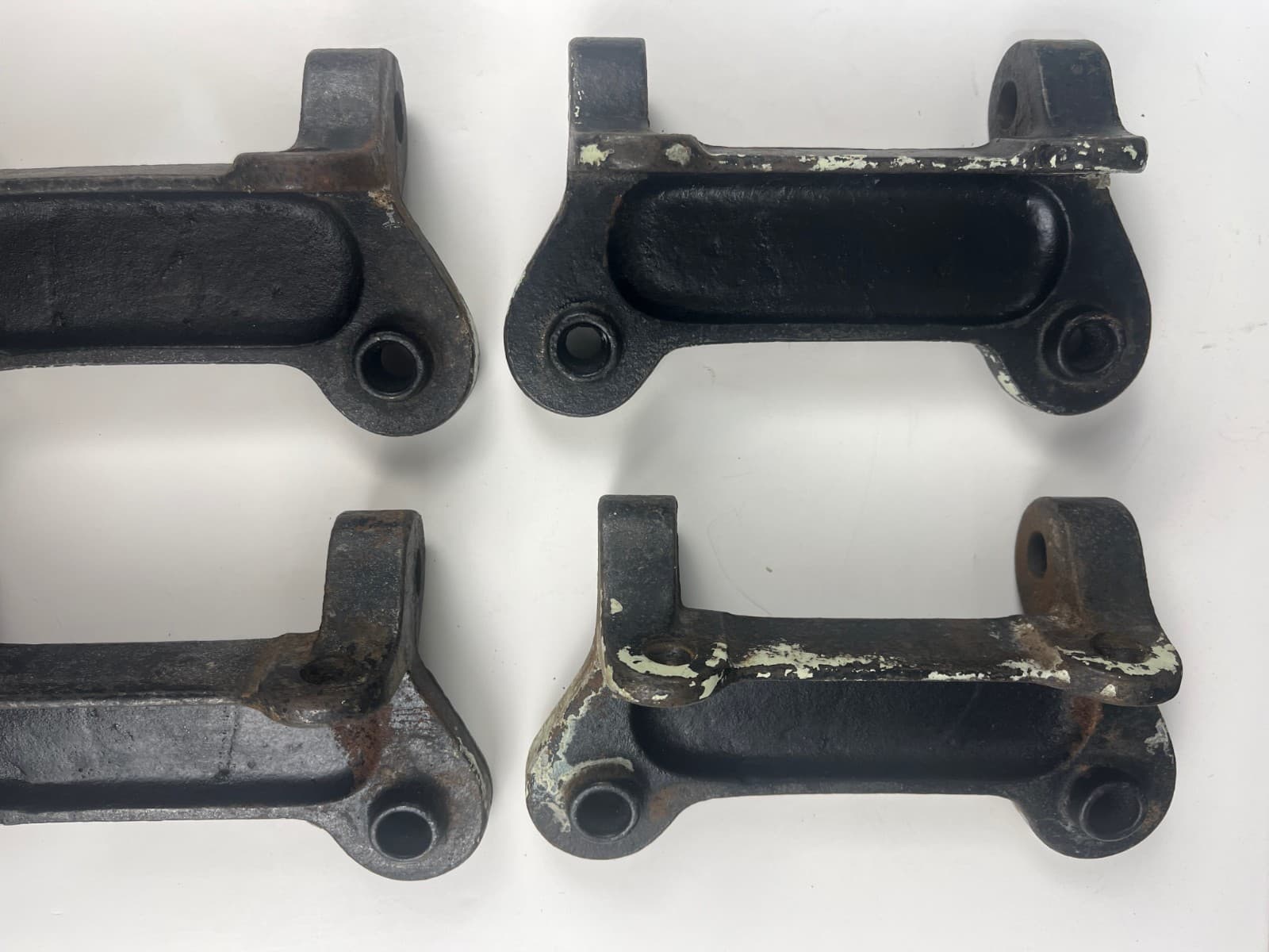 Antique Workbench Lab Table Kitchen Island Swing Stool Seat SET 4 BRACKETS IRON 5