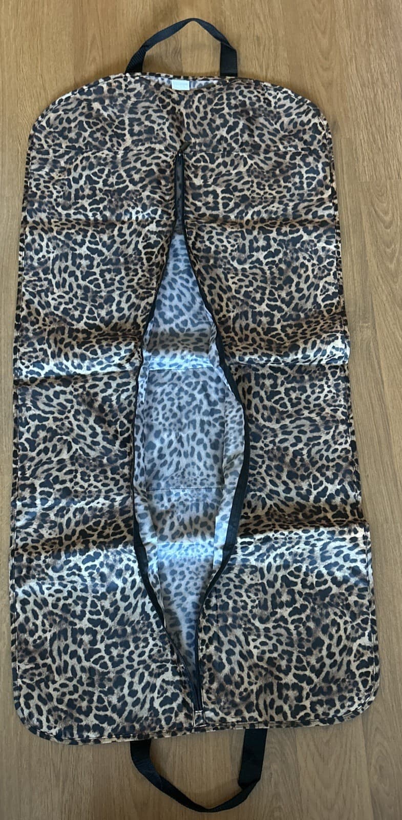 Chicos Leopard Travel Garment Bag Full Zip Animal Print Polyester Multicolor NWT 6