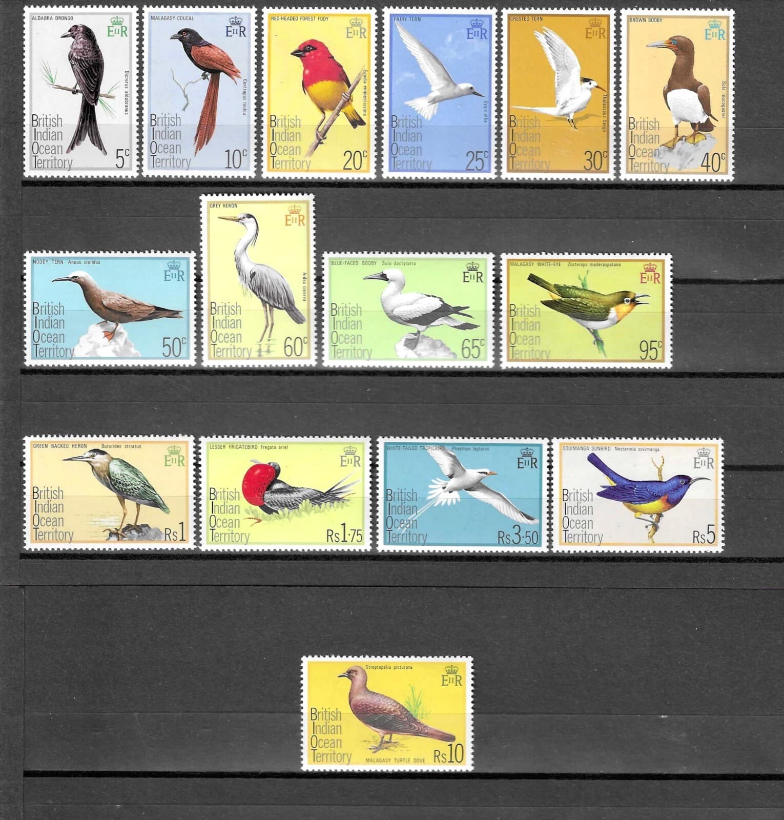 BRITISH INDIAN OCEAN TERRITORY 1975 SG 62/76 MNH