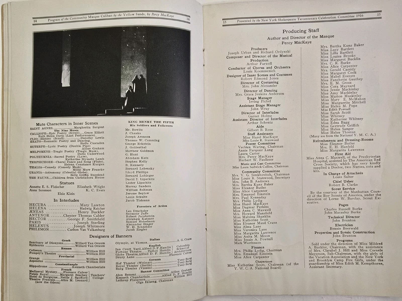 1916 Antique CALIBAN Program NYC Shakespeare Tercentenary Celebration ILLUST SC 5
