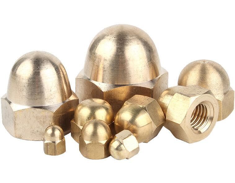 Brass Solid Hex Cap Nuts Hex Acorn Nut M3 M4 M5 M6 M8 M10 M12 M14 M16 Select 4