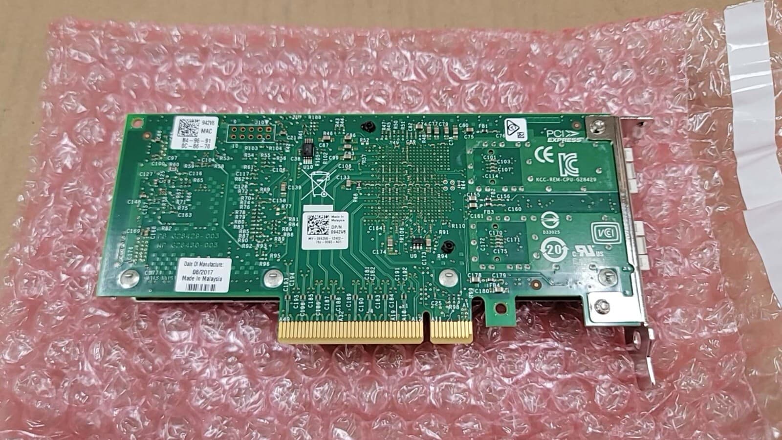 Dell 0XYT17  0942V6 Intel X520-DA2 Dual Port 10G SFP+ PCIe  with low profile 3