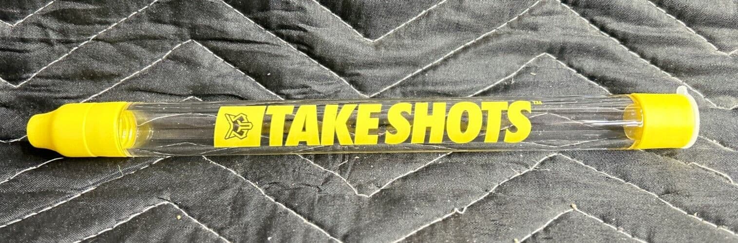 TakeShots Take V2 Shot Holder & Straw For Drinks Chasers On The Go Yellow 2