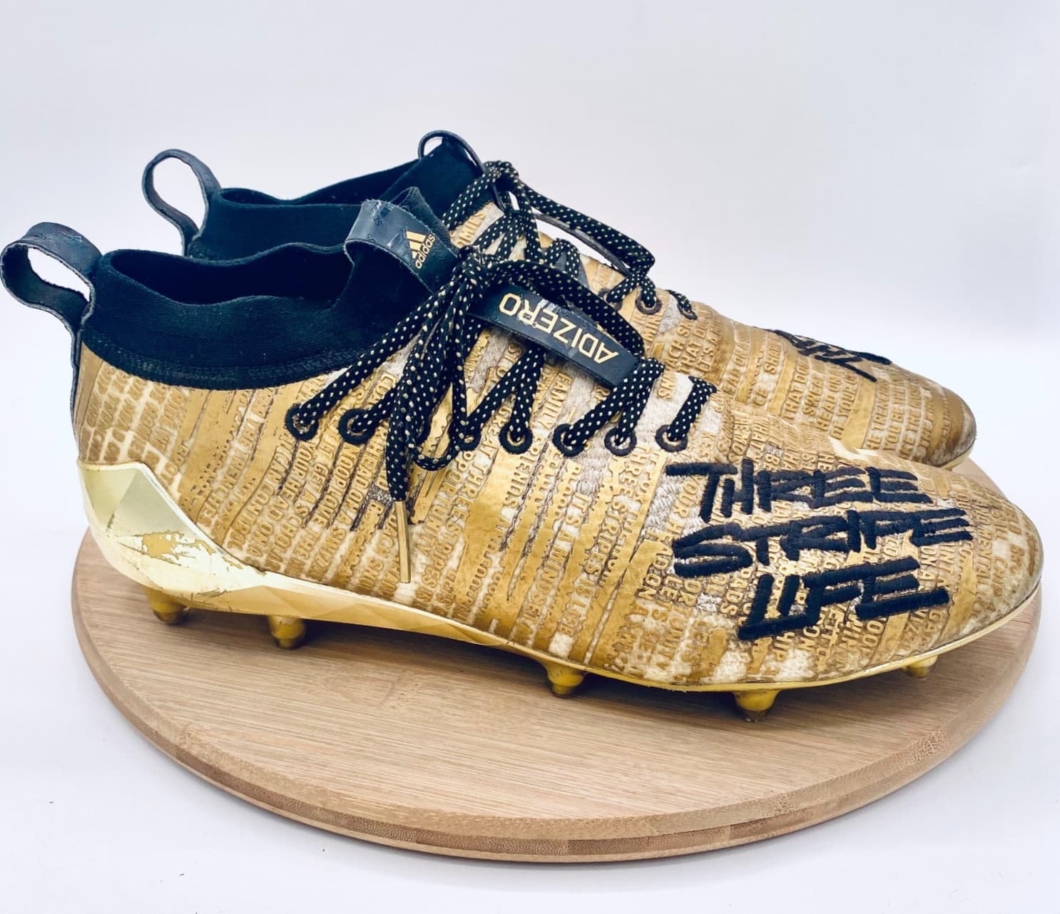 Adidas Adizero x Snoop Dogg Football Cleats 10.5 Gold Three Stripe Life Athletic