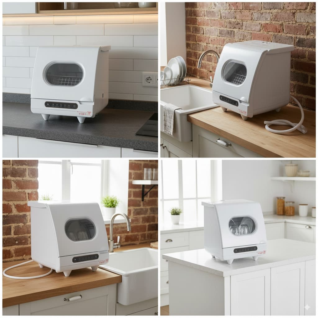 Portable Mini Countertop Dishwasher, 5 Programs with 5L Water Tank, 360° Spray 2