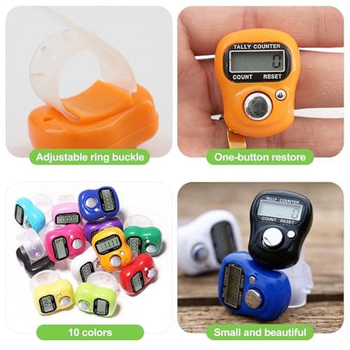 10-Pack Mini LCD Digital Finger Clicker Counter, 5-Digit Handheld Tally 2