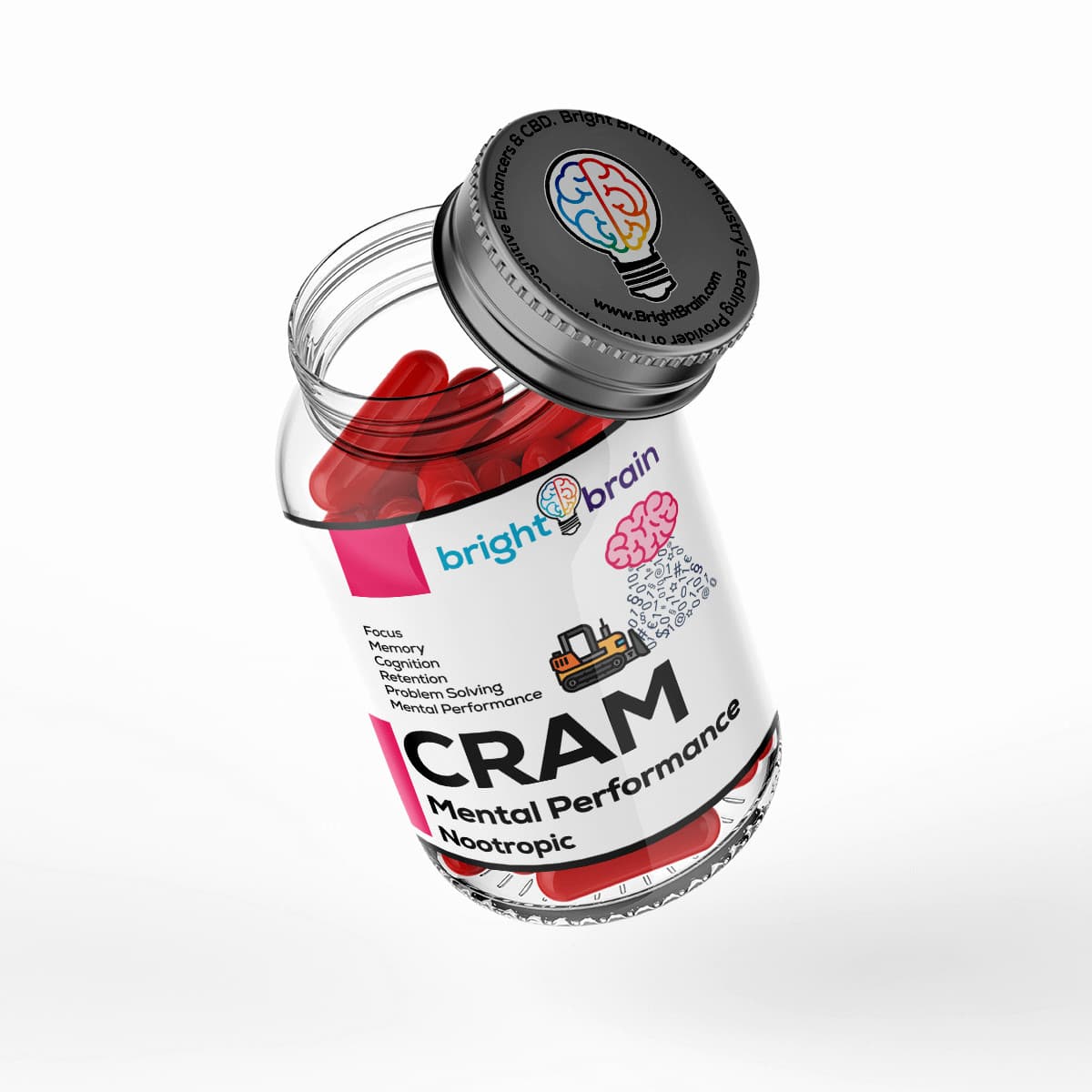 Bright Brain Cram | Award Winning Nootropic Supplement For Cramming, studying + 3