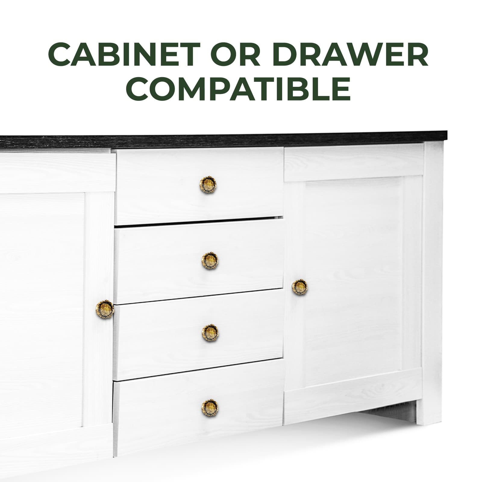 Rivers Edge Products 2-Pack Cabinet Knobs, Poly Resin Drawer Pulls With Screws, 4