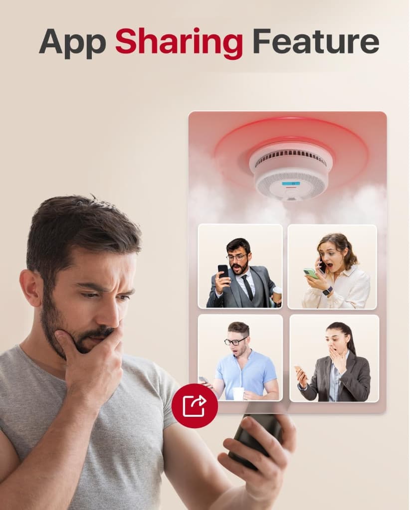 X-Sense SC07-WX - 6 Set, Wireless Smoke and Carbon Monoxide Detector's alarm 5