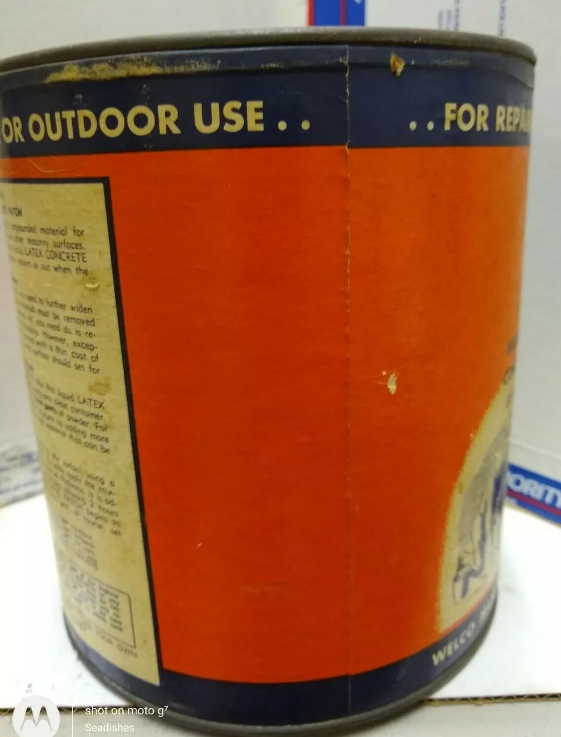 Vintage Wel-Cote Concrete Patch With Latex Can Welco Co. No. Kansas City MO 3