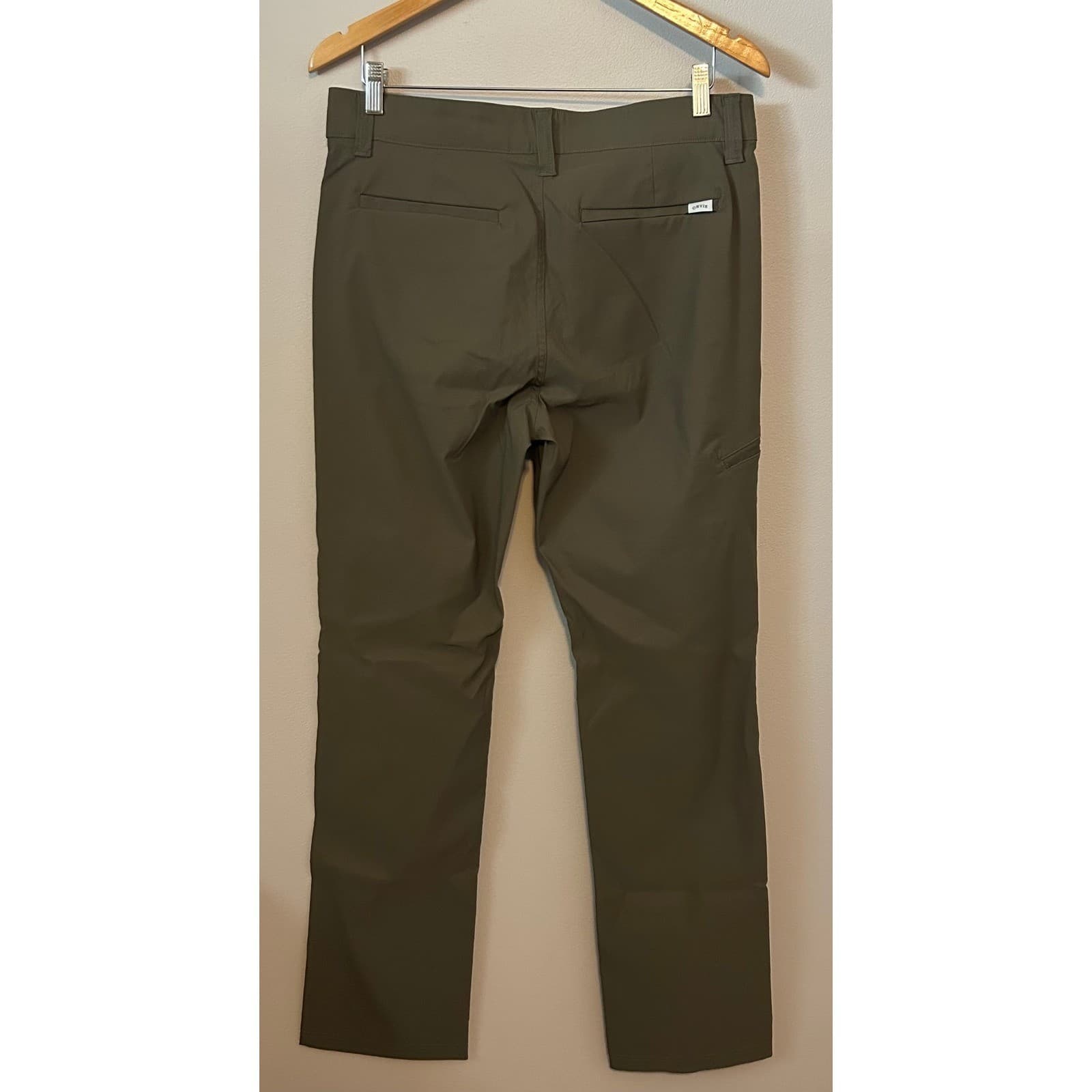 Orvis Tech Trek Pant Mens 34x32 Green Stretch Hiking Water Repellent Utility 3