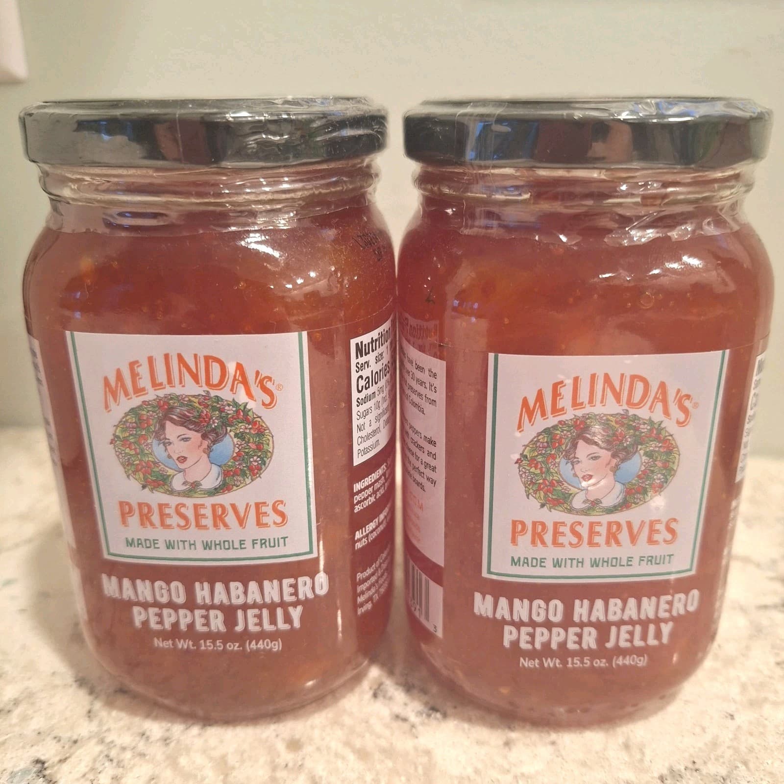 2 x Melinda's Whole Fruit Preserves MANGO HABANERO PEPPER Jelly Jam 10/2026 NEW 