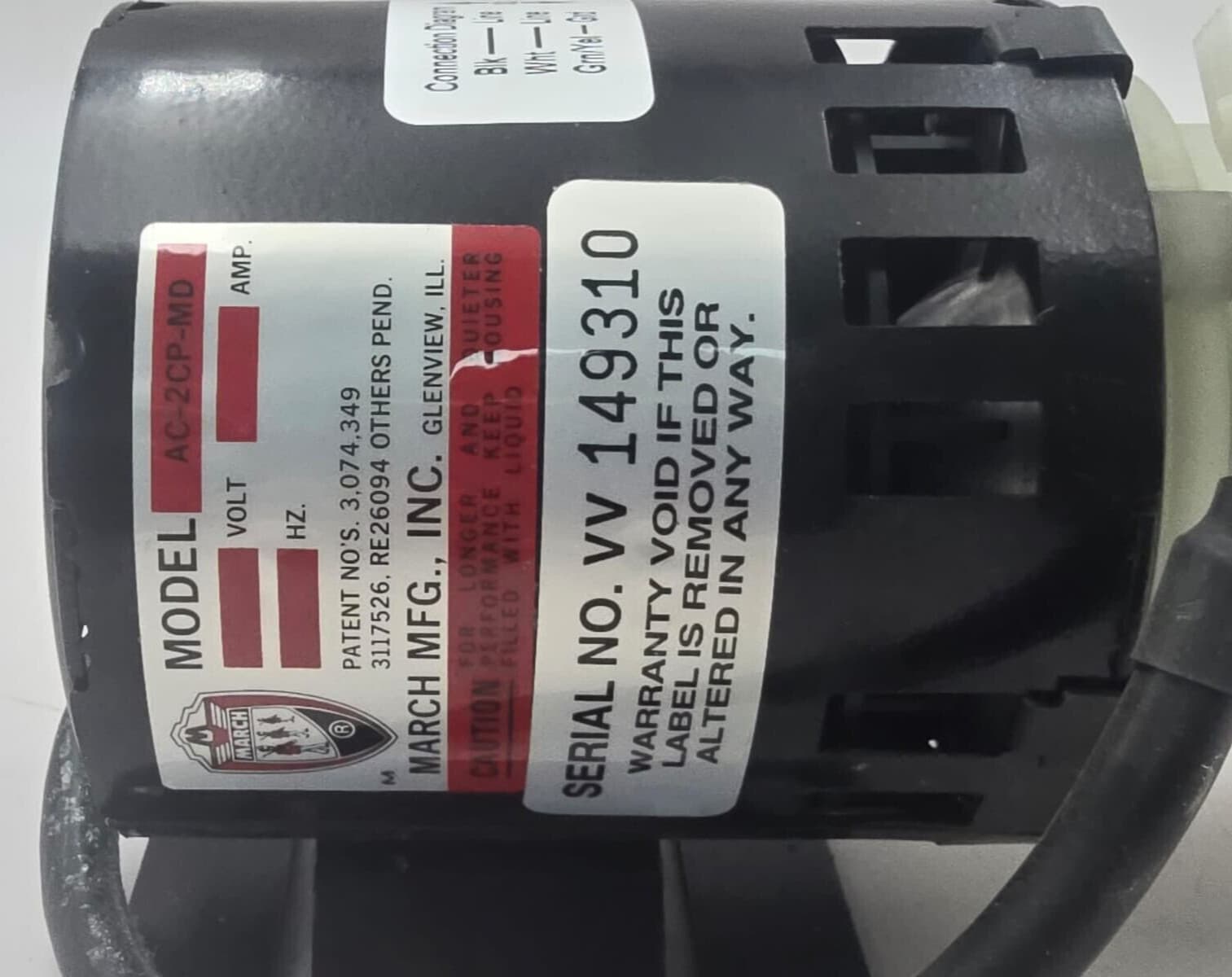 AC-2CP-MD March Magnetic Drive Polypropylene Pump with 1/40 HP 4