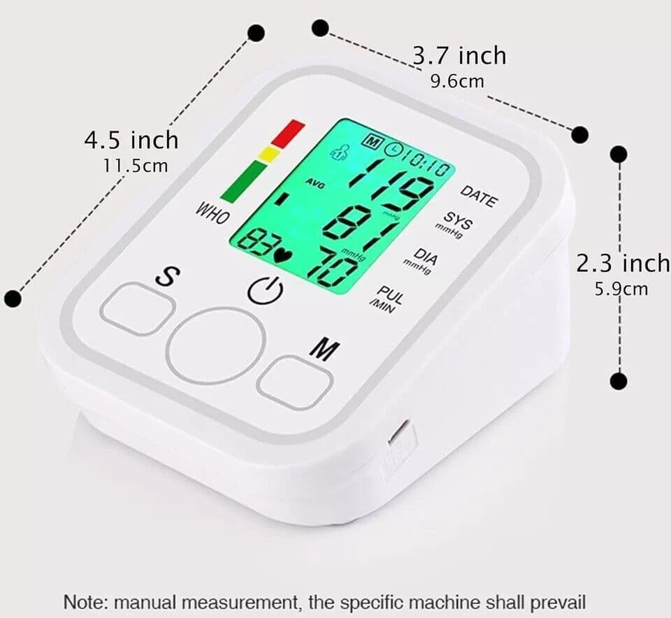Digital Automatic Blood Pressure Monitor Upper Arm BP Machine Heart Rate USA 2