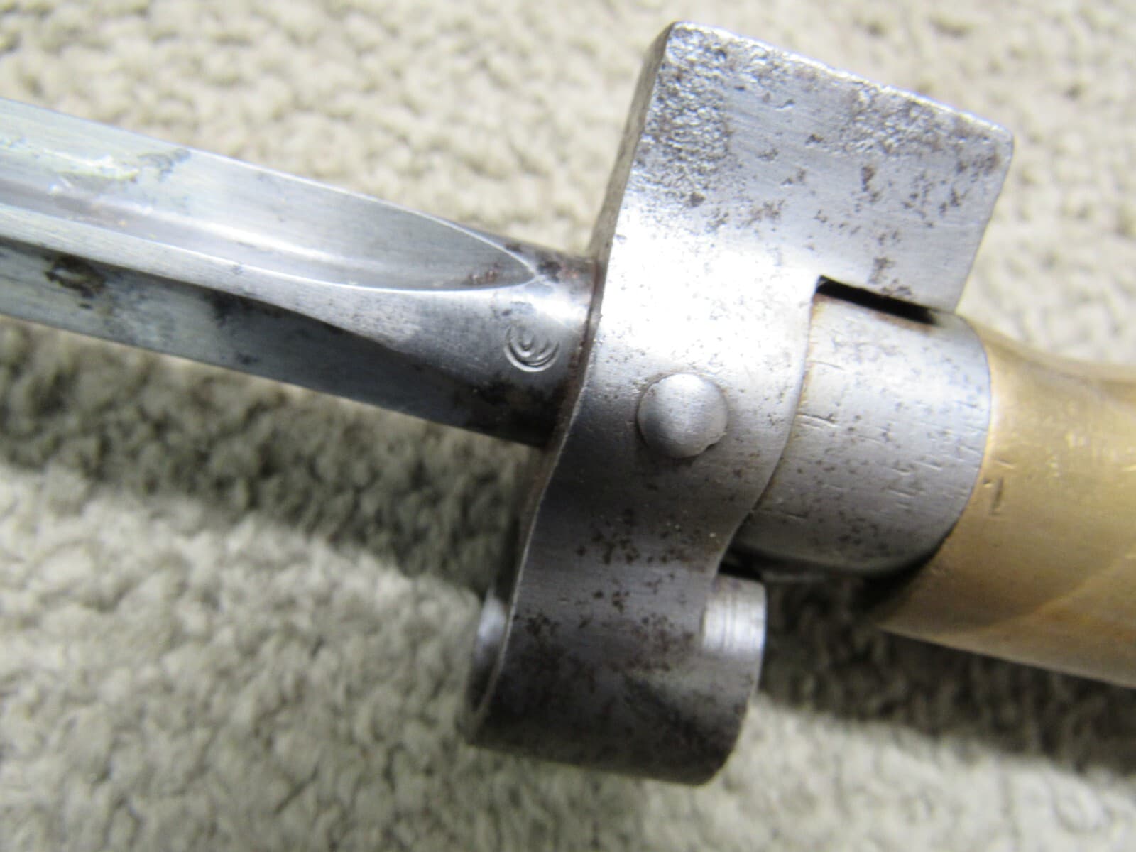 French M1886 Lebel Bayonet & Scabbard Shortened For WW1 Brass Grips 6