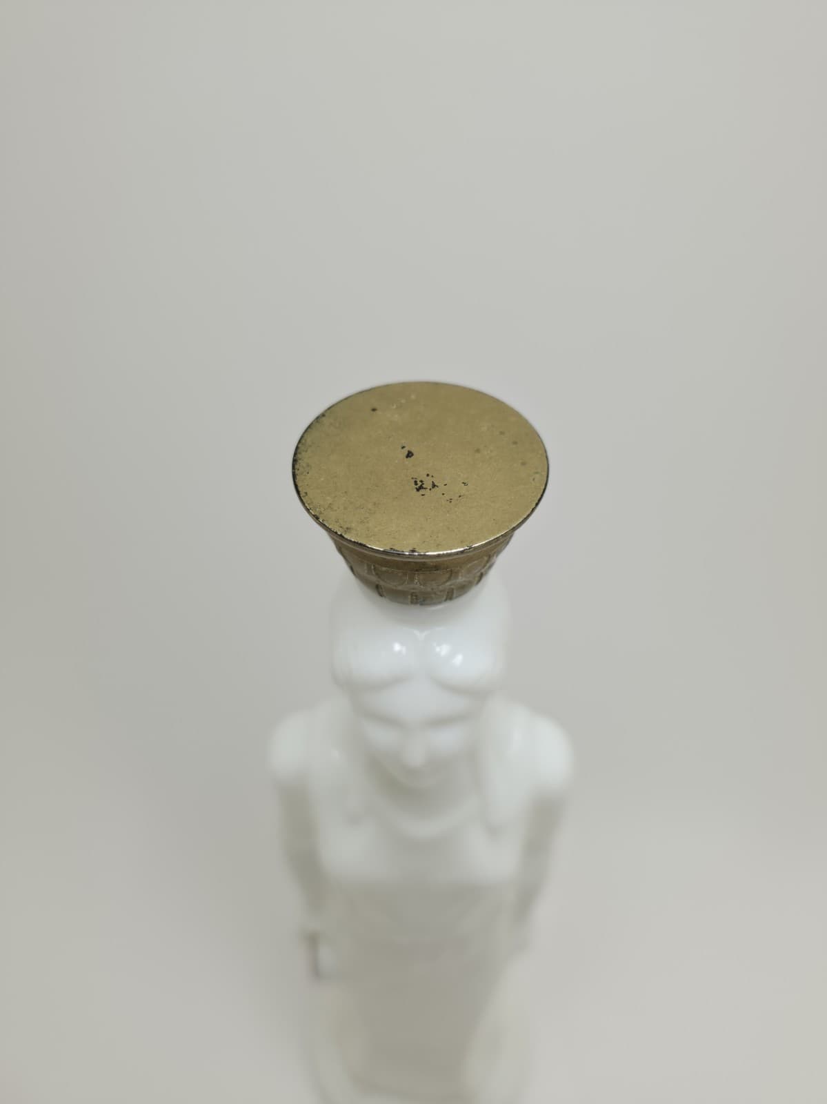 Vtg '69 Avon Milk Glass Bottle Greek Goddess Athena 11" Tall Skin So Soft Bath 6