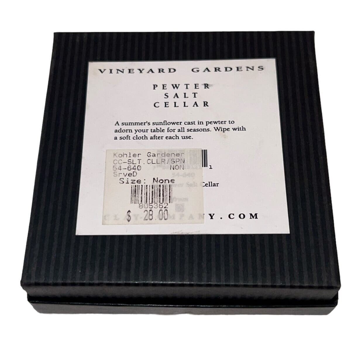 Clay Company Vineyard Gardens Pewter Salt Cellar With Spoon Sunflower Design 3