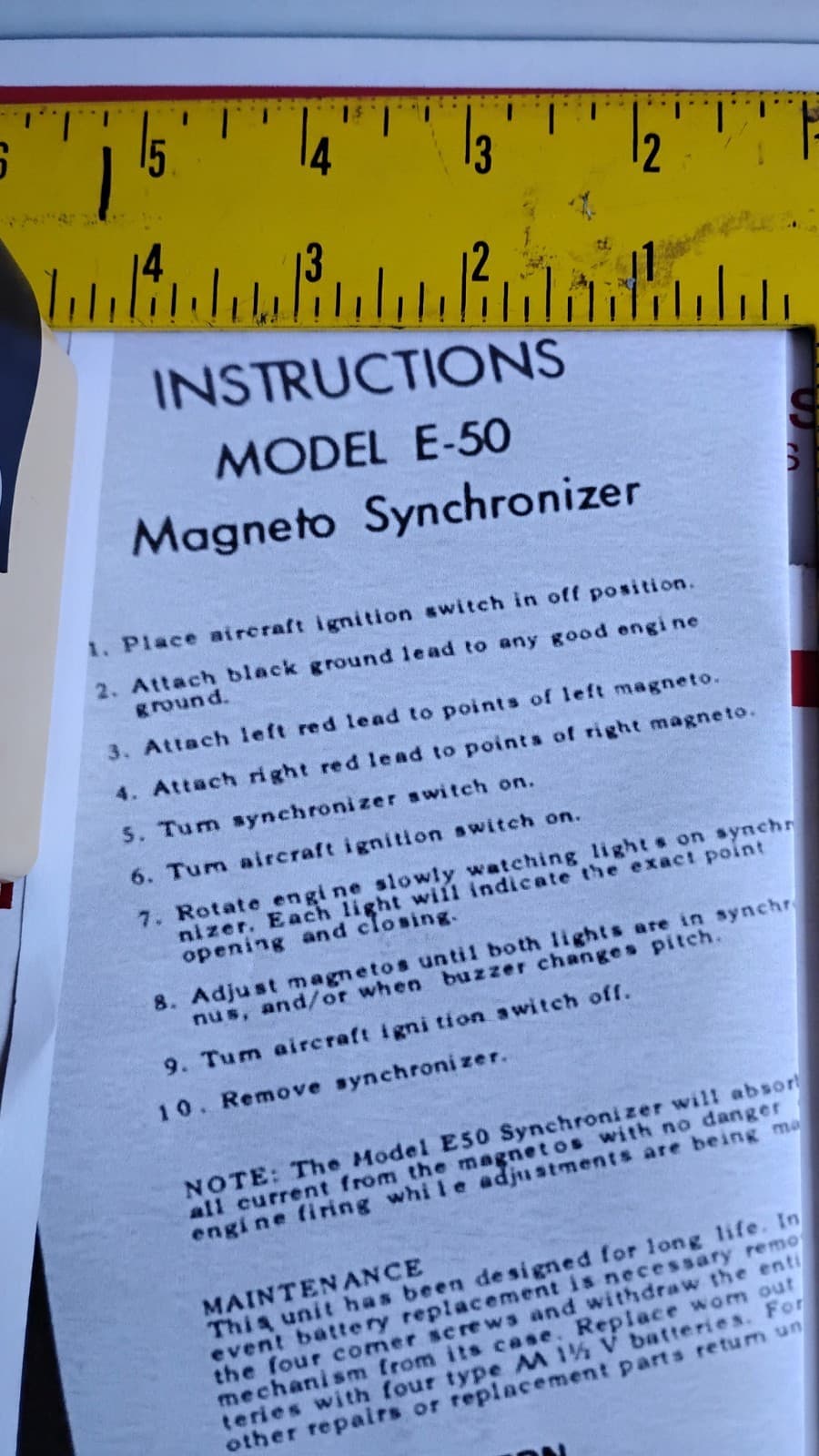 MAGNETO TIMING LIGHT SYNCHRONIZER WITH LED EASTERN E-50 TESTED GOOD AIRCRAFT USA 3