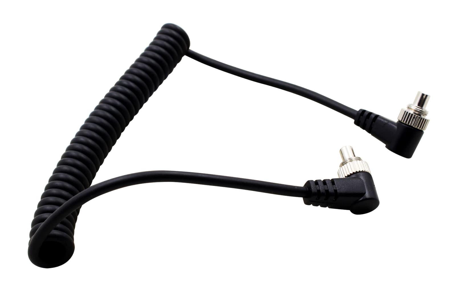 M-M PC Sync Cord Male To Male Flash Spring Cable With Screw Lock For CANON NIKON 4