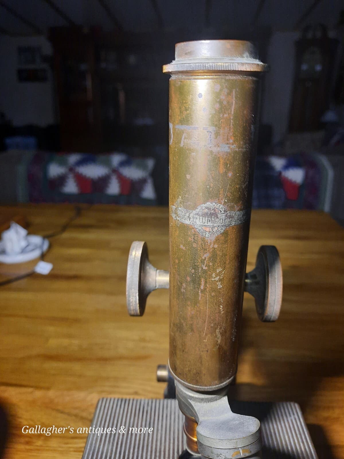 Rare Antique BAUSCH & LOMB Brass Iron Physician's Microscope Patented 1876 5