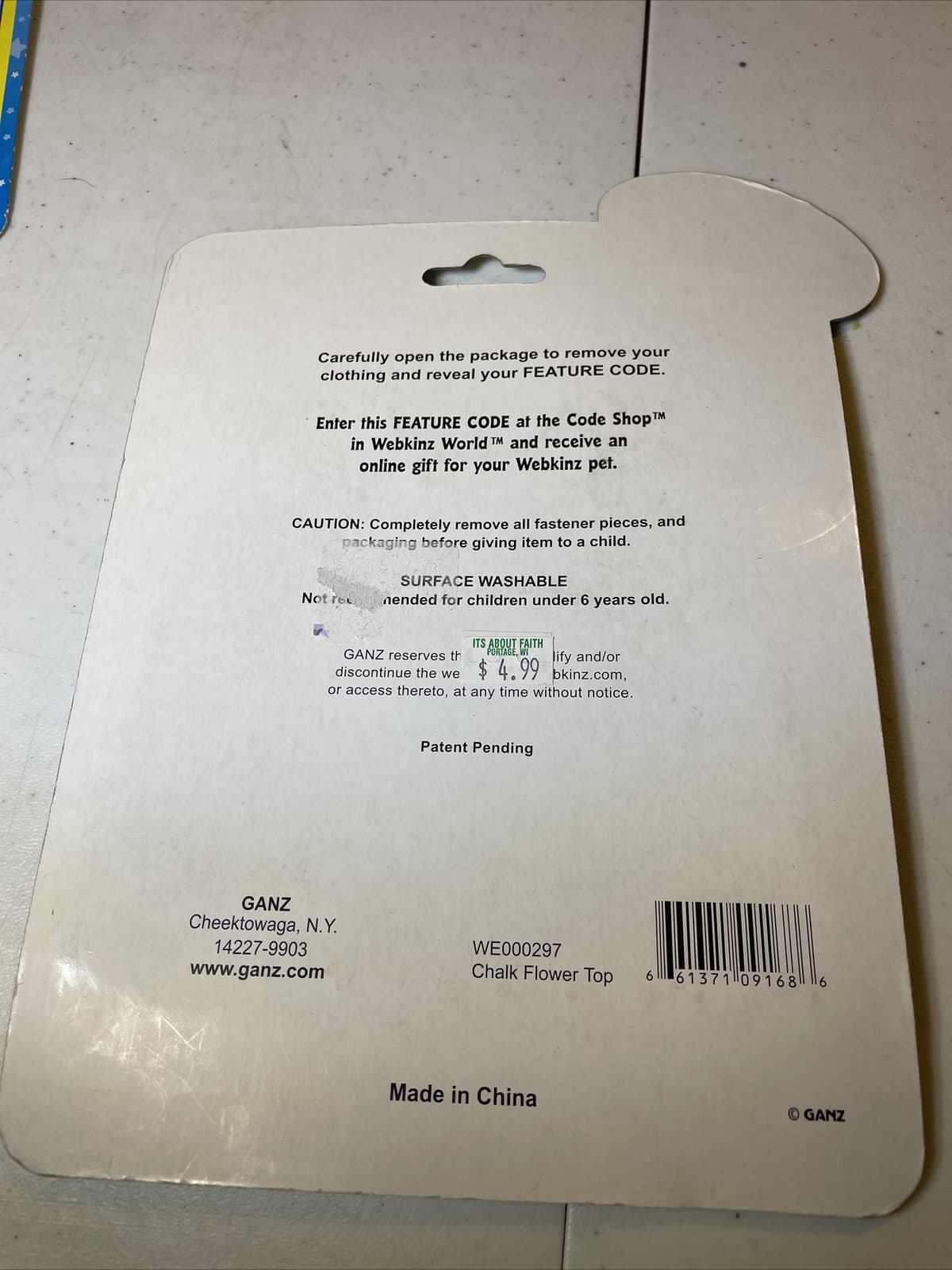 Webkinz Clothing Chalk Flower Top New with Sealed Feature Code WE000297 5