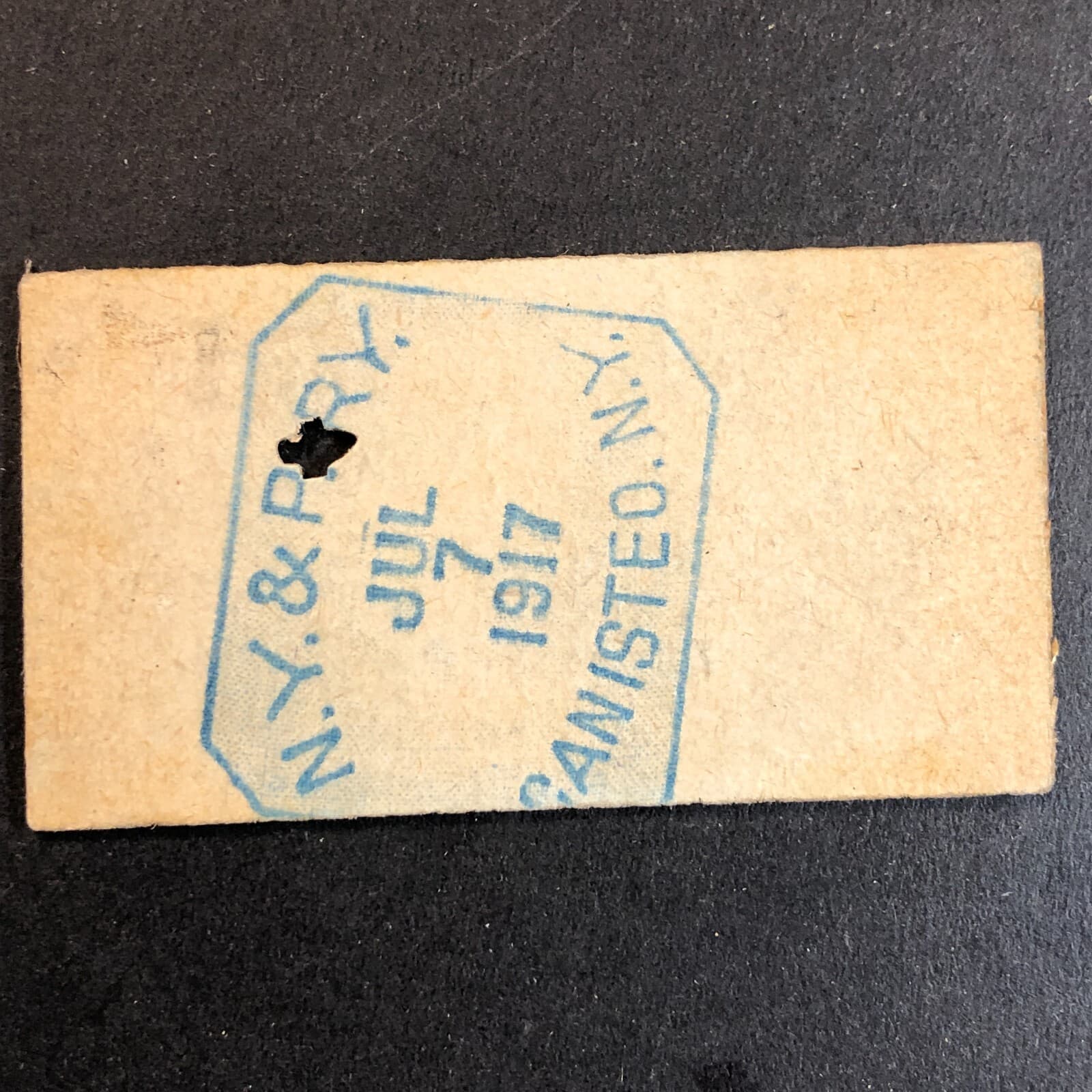 New York & Pennsylvania Railroad July  1917 Whitesville, NY Ticket #18227 2