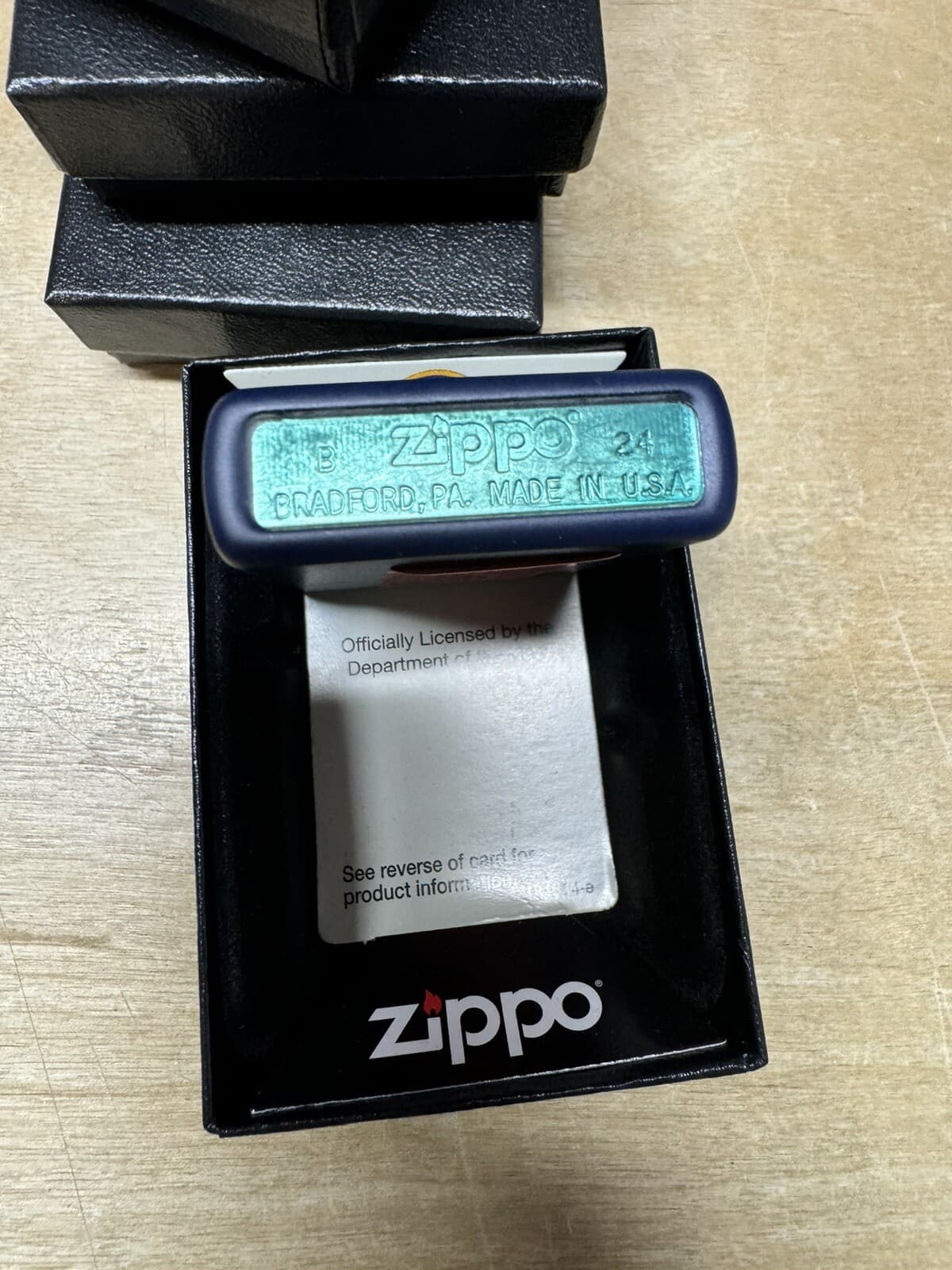 Zippo US Navy American Flag Design on Blue Lighter - 239 - New 4