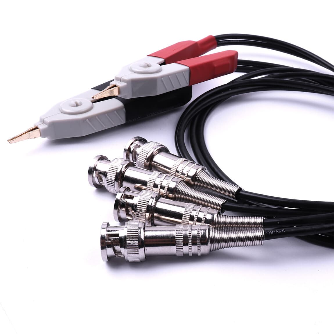 1/2/5/10x Kelvin Clip Tester Probe Lead Clip Cable With 4 BNC LCR Meter Terminal 4