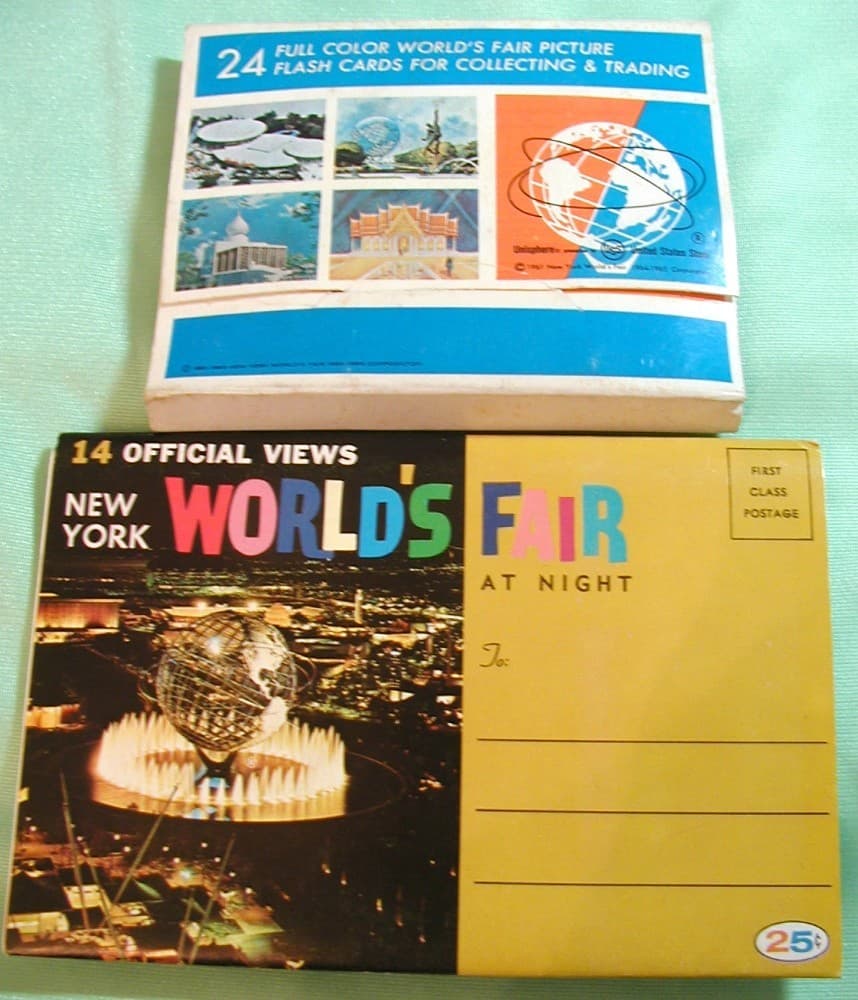 1964 New York Worlds Fair Flash Cards 24 Card Set Mint & 14 Night Views Mint
