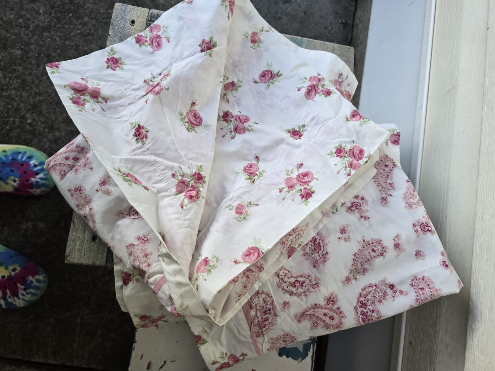 Pair of Simply Shabby Chic Floral Klng Size Pillow Shams New 100% Cotton 5