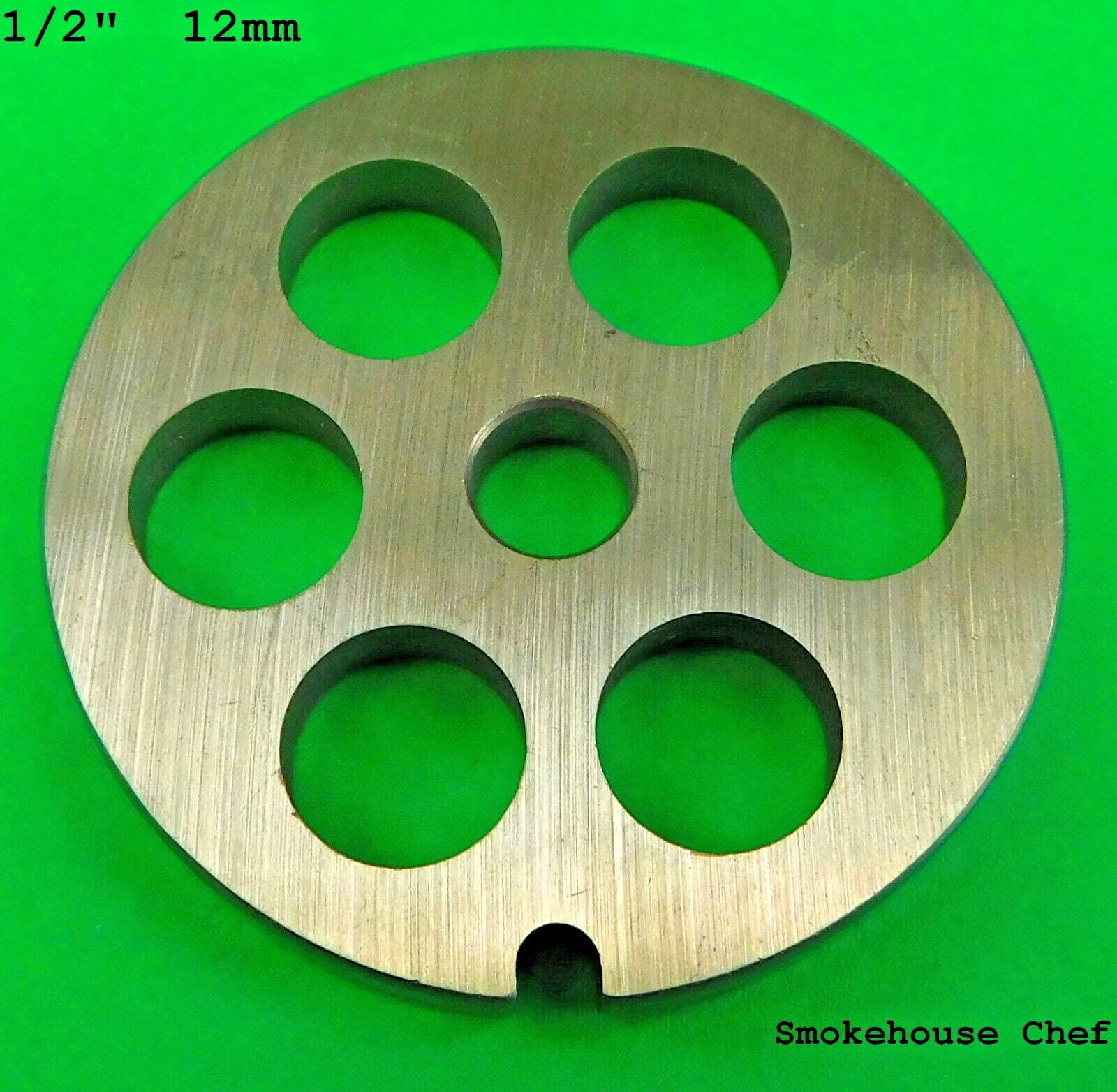 1/2" (12 mm) replacement plate for Smokehouse Chef meat grinder for Kitchenaid