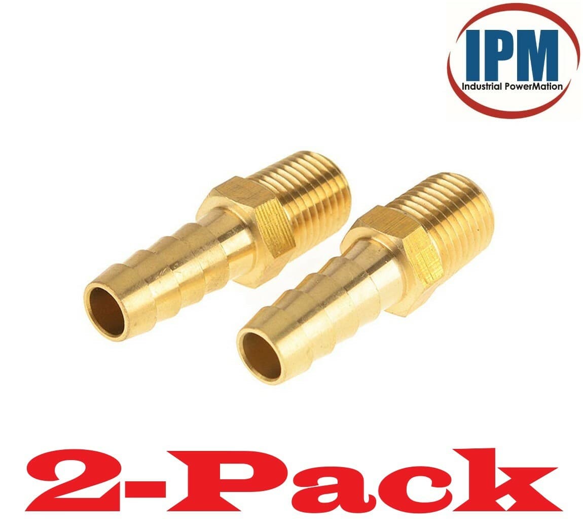 2-PACK! 1/4" Hose Barb x 3/8" NPT Male Brass Hose Fitting HB04-MNPT06 (IPM) NEW!
