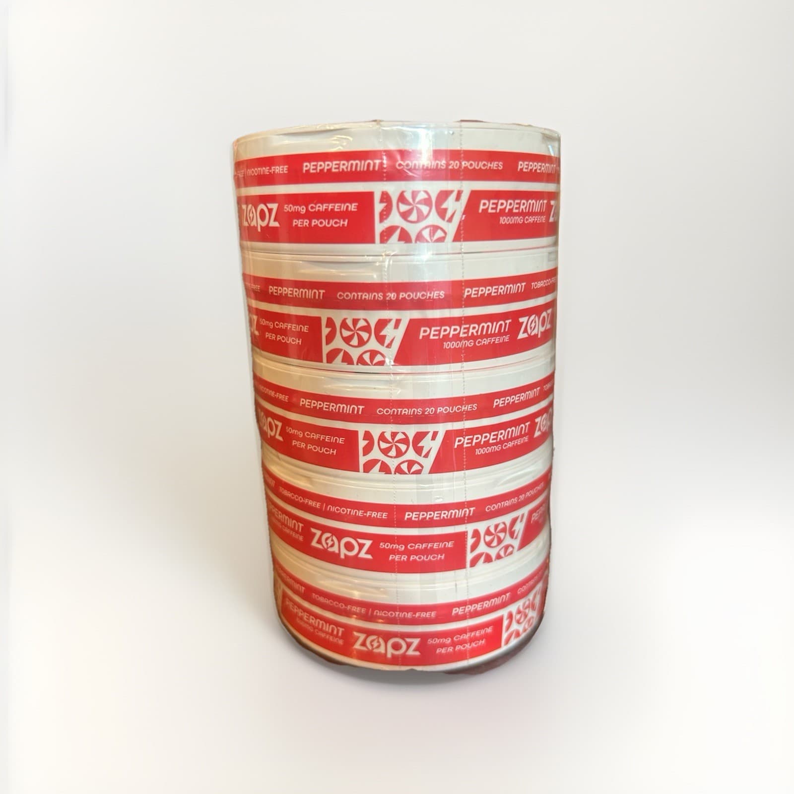 Caffeine Pouches 50MG Zapz Peppermint Energy 100 Count Nootropic Focus Exp 02/27 2