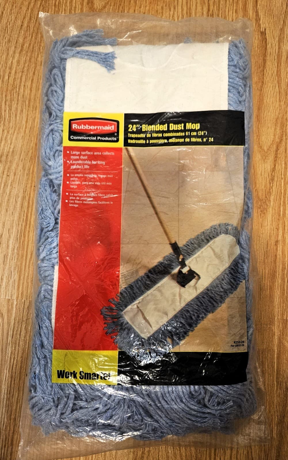 Rubbermaid Blended 24 Inch Dust Mop Refill Replacement Cleaner Tool Cleaning-New