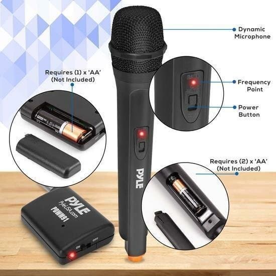 Pyle-PRO Professional VHF Handheld Microphone system w/Adapter Receiver PDWM91 5