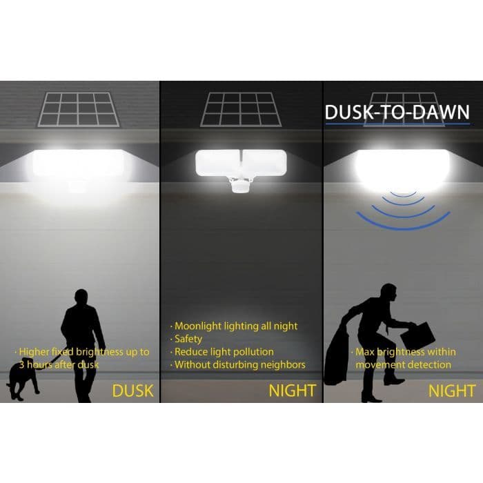 Solar AI-SMART Motion Sensor All-Night  Illuminate 10W/1200LM Security light 6