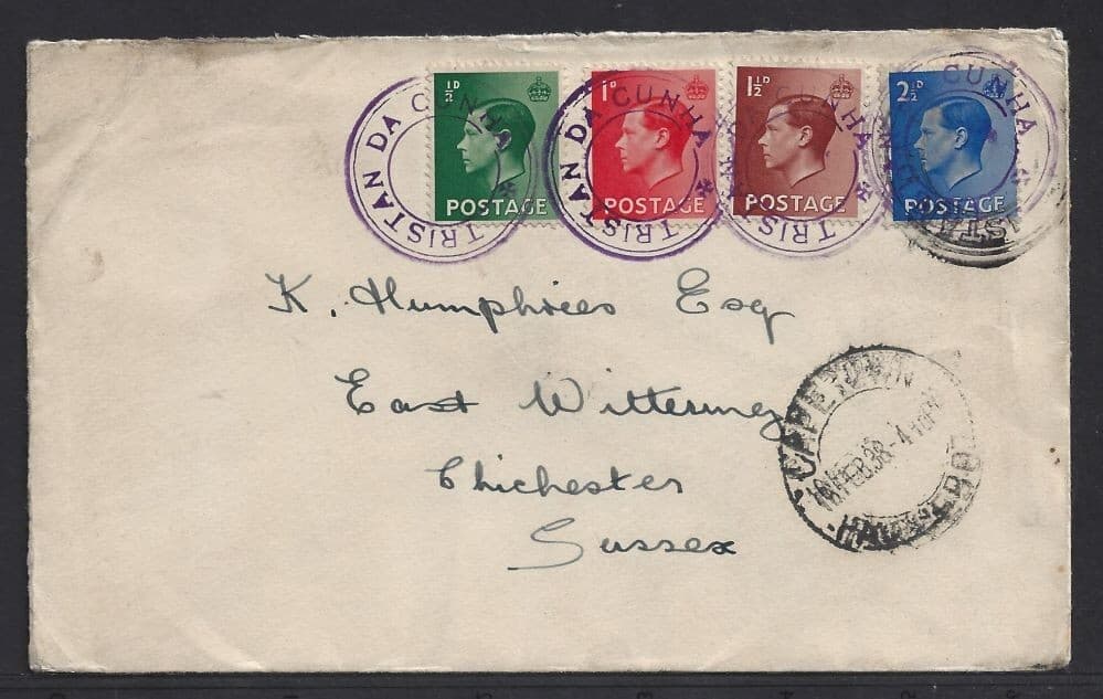 KEVIII 1938 set used in Tristan Da Cunha carried by the Suomet Jousten