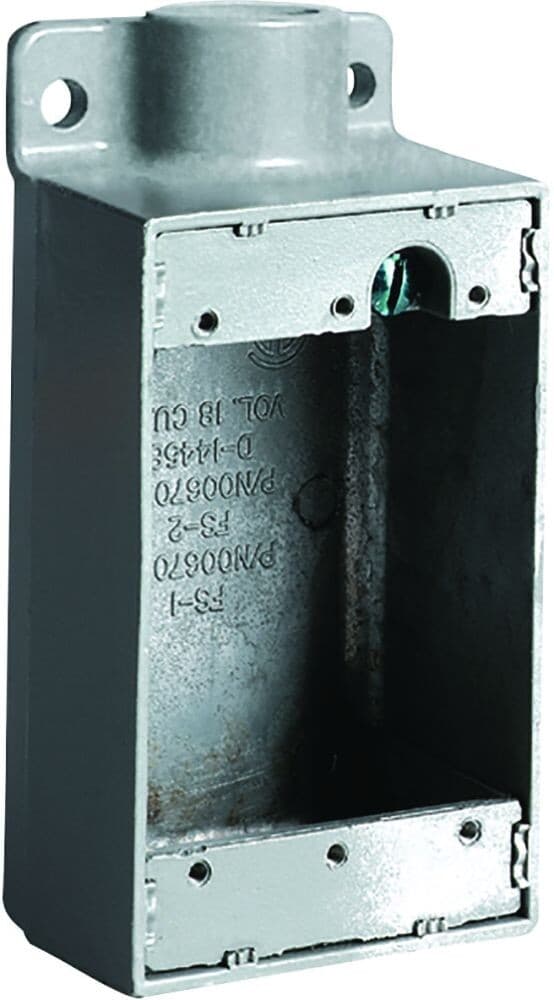 Killark FS-1, 1-Gang, (1) 1/2" Hub, Aluminum, FS, Shallow, Cast Device Box, 1pc