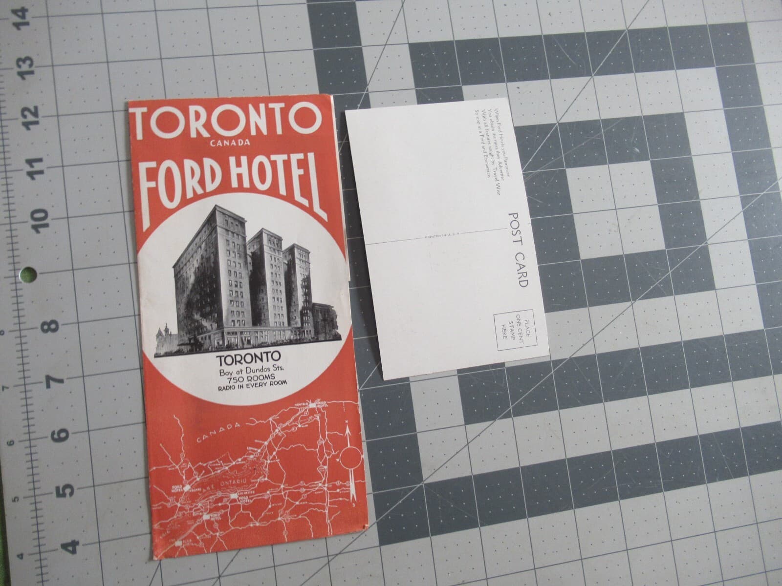 Toronto Canada Ford Hotel Advertisement & Ford Hotel Post Card 2