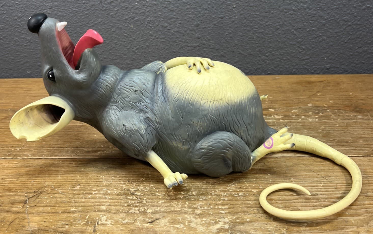 Gemmy 15" Animated Talking Burping Dying Halloween Fat Rat Rubber Prop (VIDEO) 5