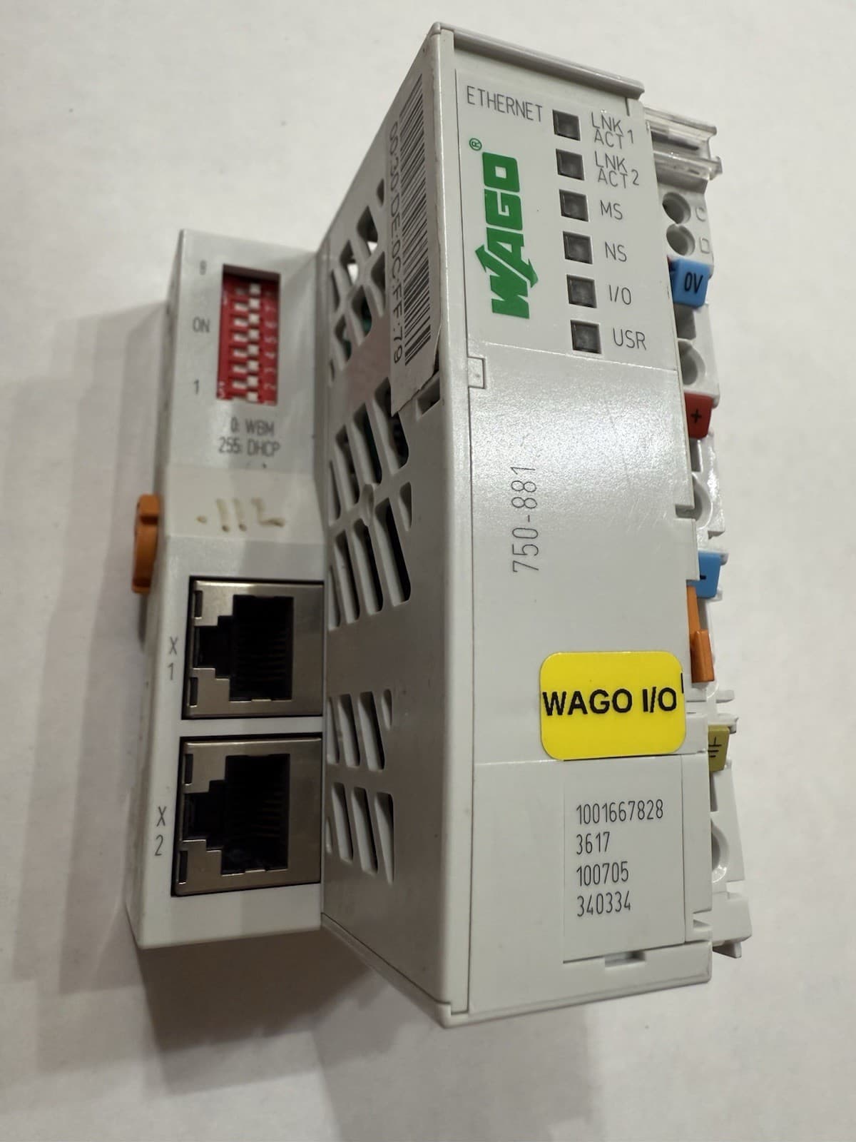  WAGO 750-881 PLC - ETHERNET Programmable Fieldbus Controller 32-bit CPU USED 2