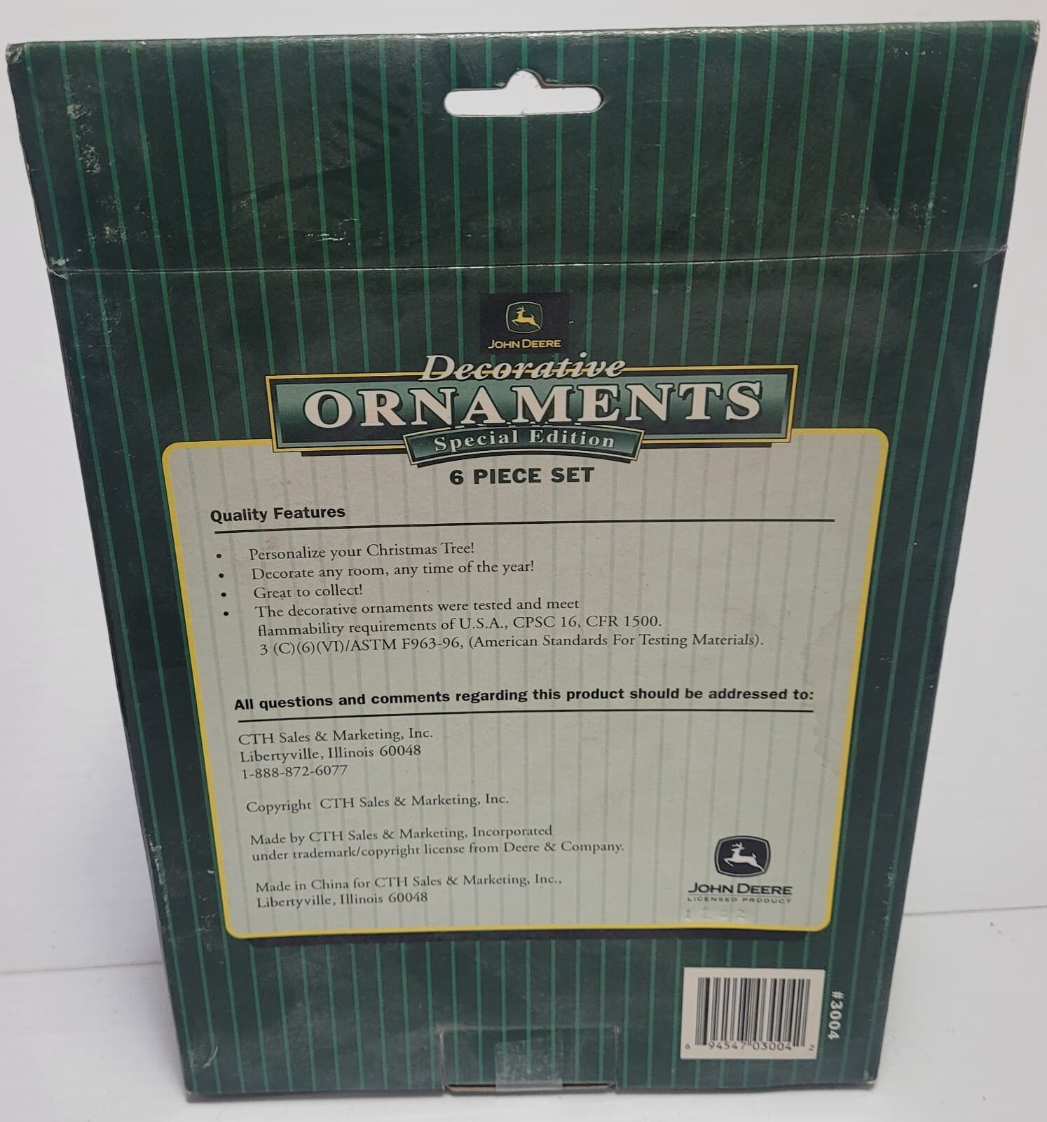 JOHN DEERE SPECIAL EDITION MODEL A 6-PC. ORNAMENT SET ***NEW IN BOX*** 3