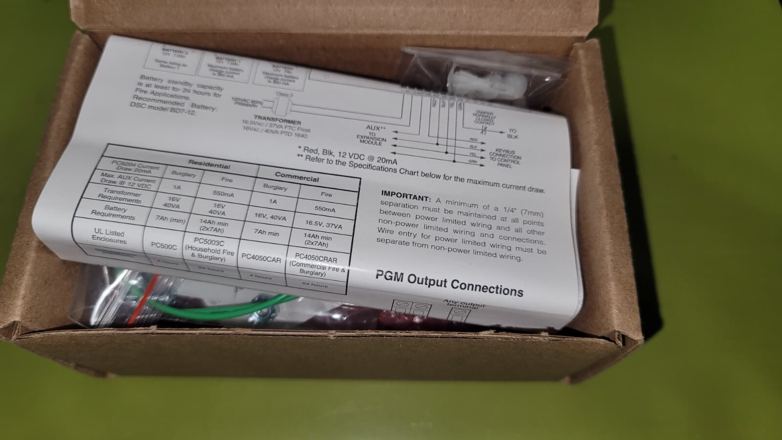 DSC PC5204 1A at 12VDC Power Supply Module with Outputs for PowerSeries Panels 2